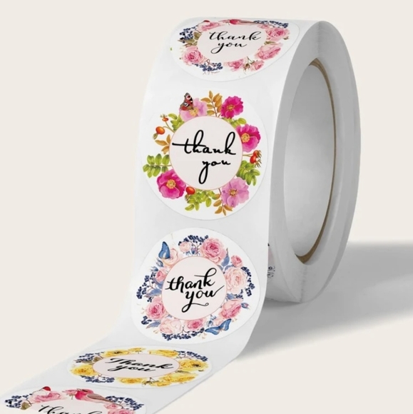 🍁(3/$25) New! 500 piece thank you stickers - Picture 2 of 5